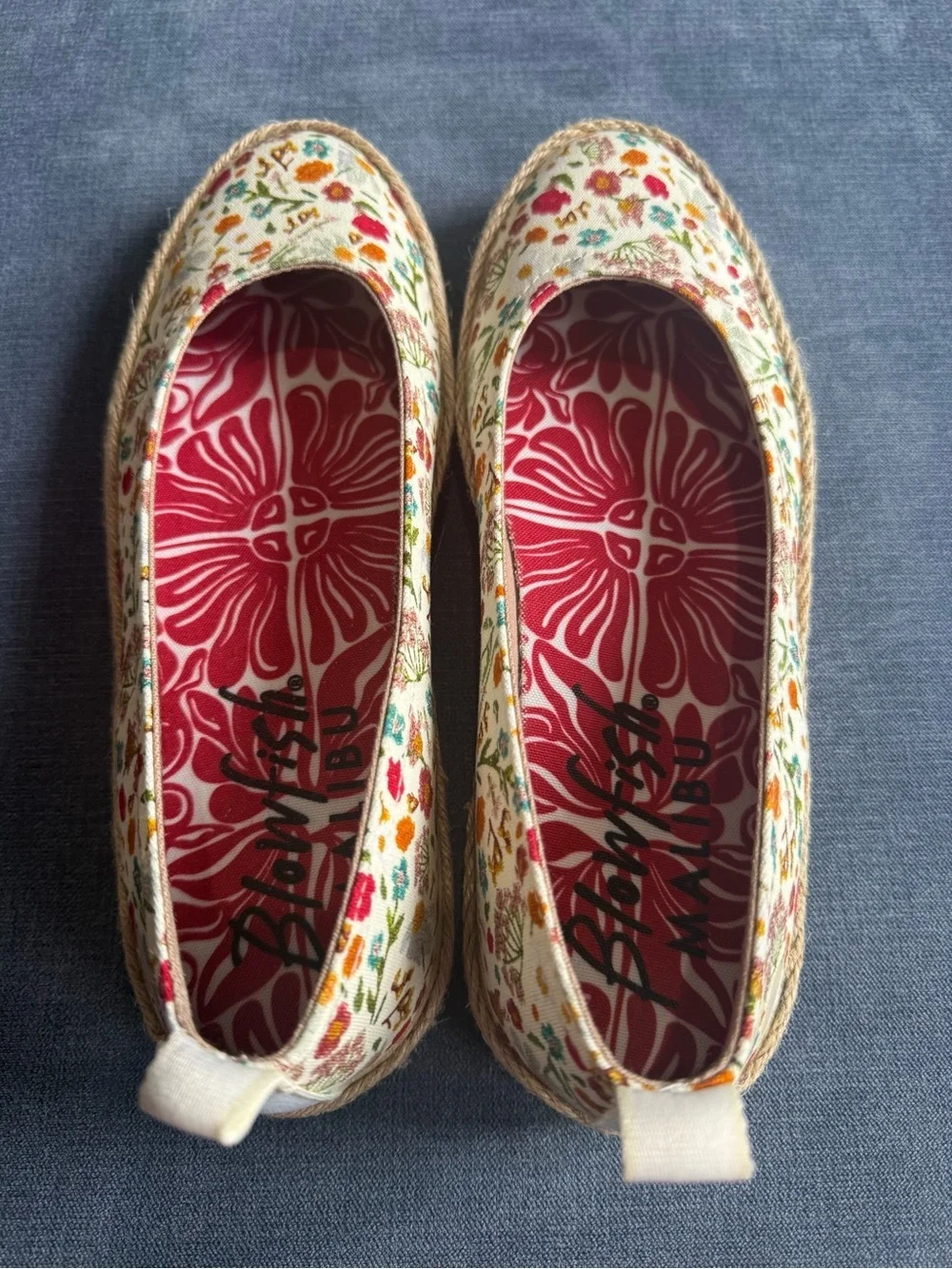 Blowfish Malibu Benita Floral Espadrille Flats Women’s SZ 7M New Cottagecore